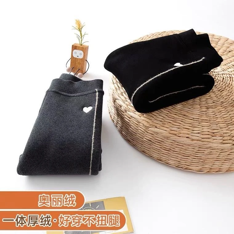 2021秋冬新款加绒加厚中厚款一体绒女童宝宝打底裤儿童保暖裤洋气