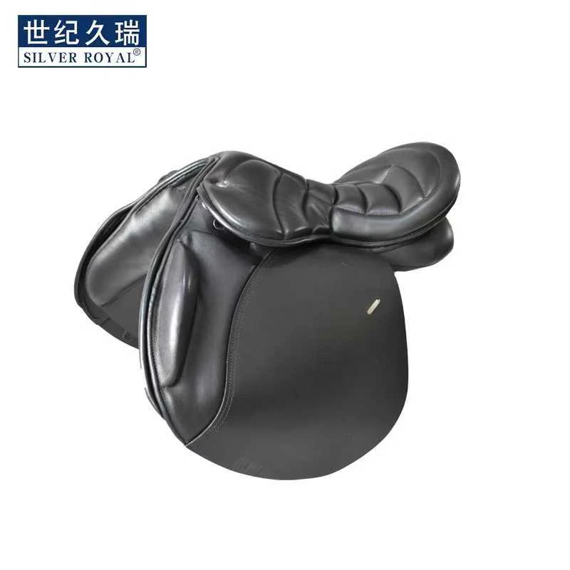 耐力鞍长途马术用品教学扶手牛皮新款波浪纹耐力鞍皮鞍子英式