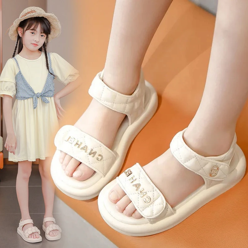 巴拉扣扣女童凉鞋2025年新款夏季中大童公主儿童小学生女孩防滑