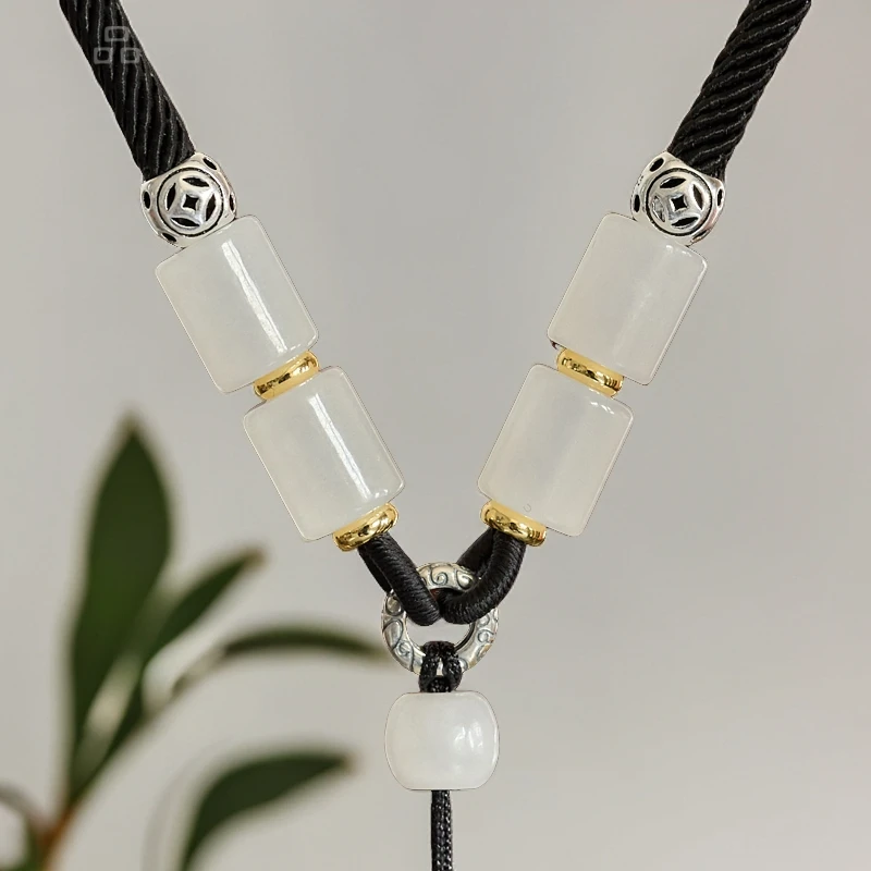 和田玉可调节配绳项链吊坠绳长款高档粗款吊坠挂绳玉吊坠挂绳