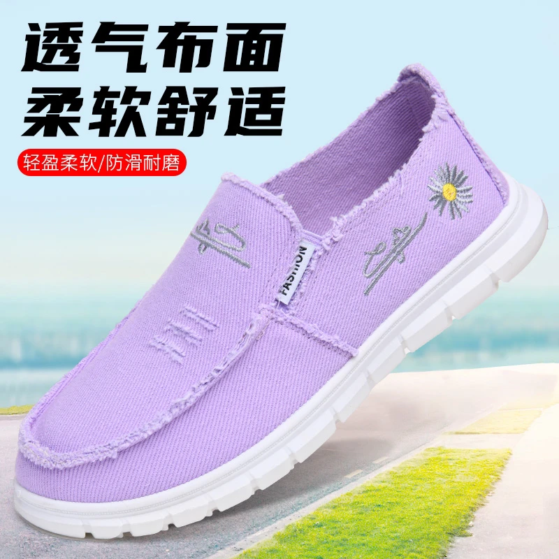 小雏菊帆布鞋女鞋2025爆款新款透气百搭板鞋平底帆布鞋超软舒适