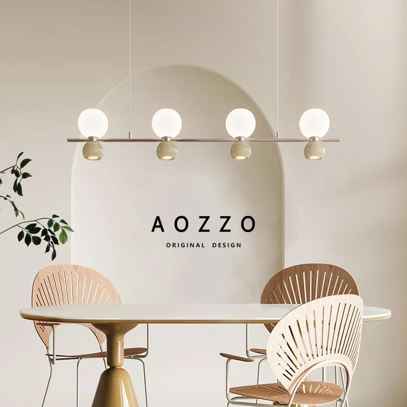 奥朵上下发光小奶豆餐厅创意简约长条极简中山餐厅灯具