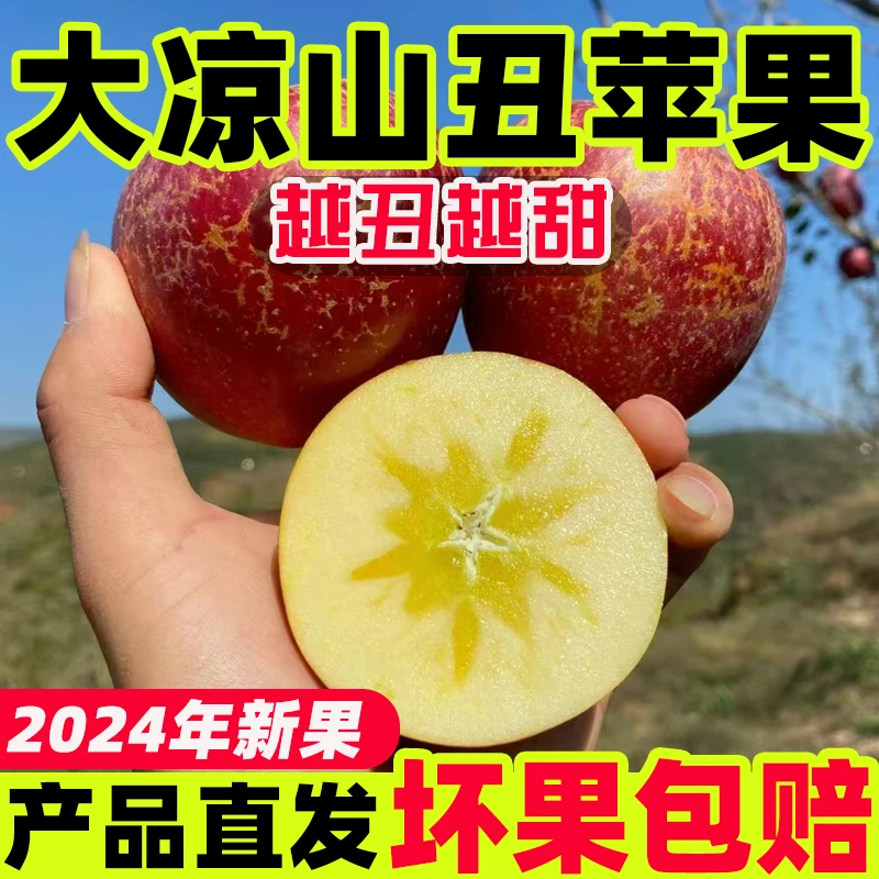 正宗大凉山丑苹果冰糖心苹果四川新鲜脆甜孕妇水果新鲜当季整箱
