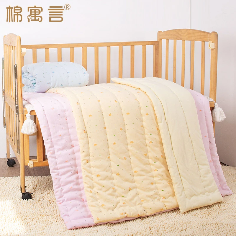 纯手工棉花被子秋冬季儿童午休盖被新生婴儿抱被加厚保暖纯棉褥子