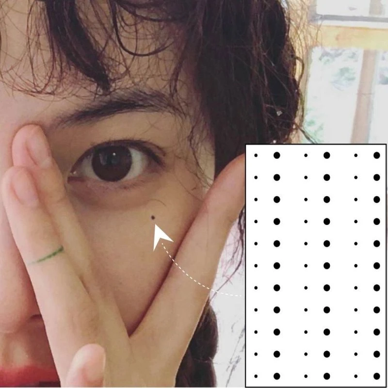 美人痣泪痣贴纹身贴防水持久性感脸上假痣贴花朵泫雅纹身贴手指贴