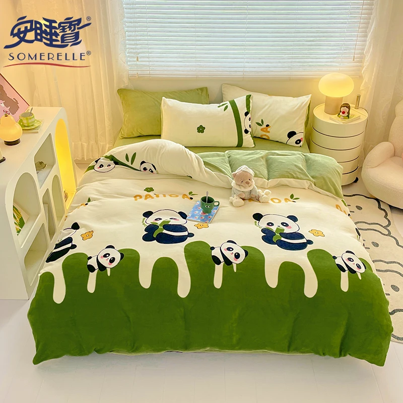 【达人】2023新款亲肤舒适加绒四件套简约加厚舒适床单床上用品