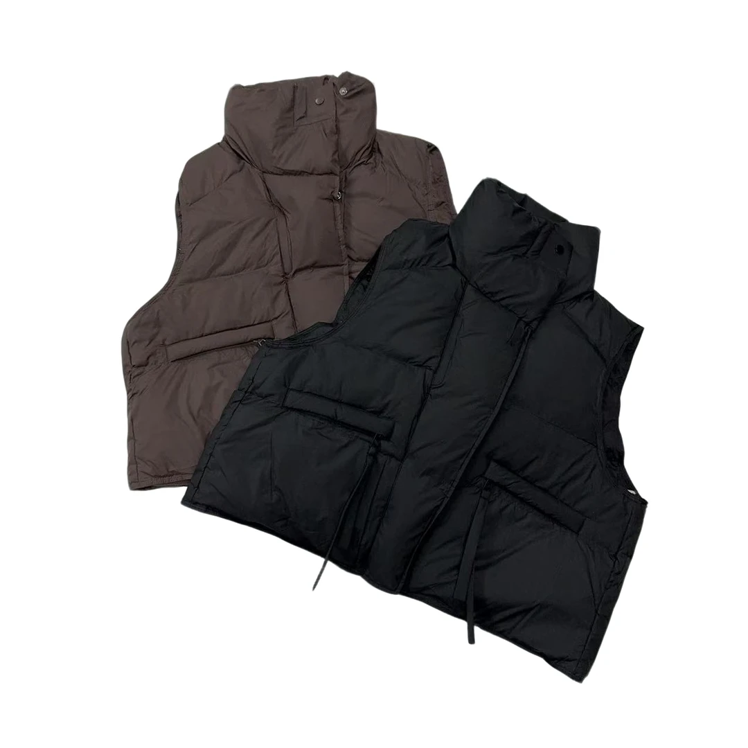 【娜娜推荐】G9915潮牌设计师冬季新款纯色加绒加厚鸭绒马甲