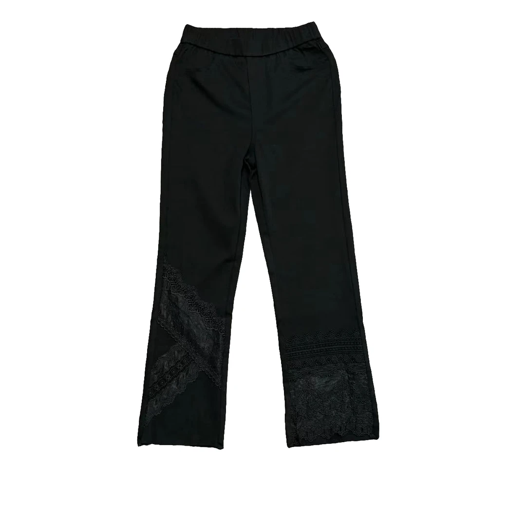 【娜娜推荐】TR8122潮牌设计师下角拼接蕾丝裤