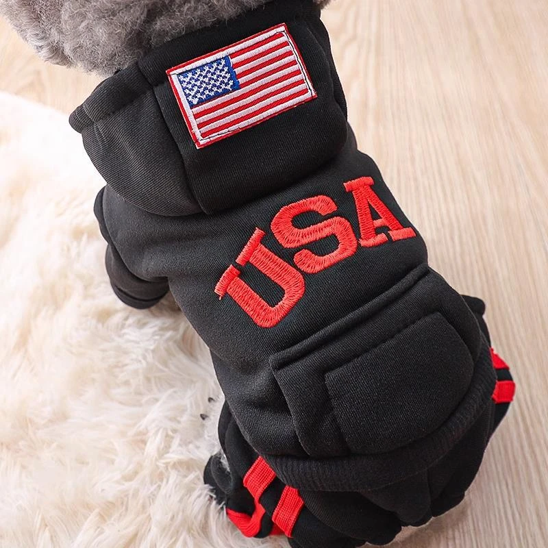 泰迪狗狗衣服加绒加厚棉服比熊博美小型犬秋冬厚款棉衣冬天四脚衣