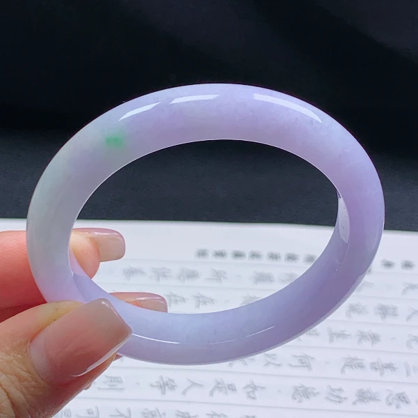 52圈天然翡翠A货老坑冰糯种紫罗兰贵妃手镯083紫色少女贵妃镯精美