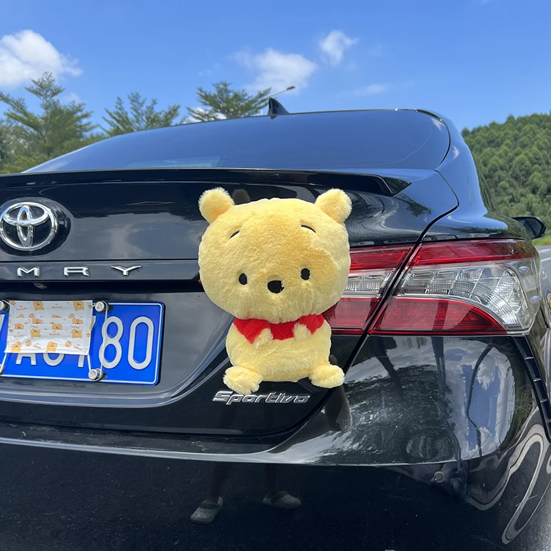 玩偶毛绒创意大头维尼熊挂饰后备箱车载汽车摆件车尾摩托车电动车