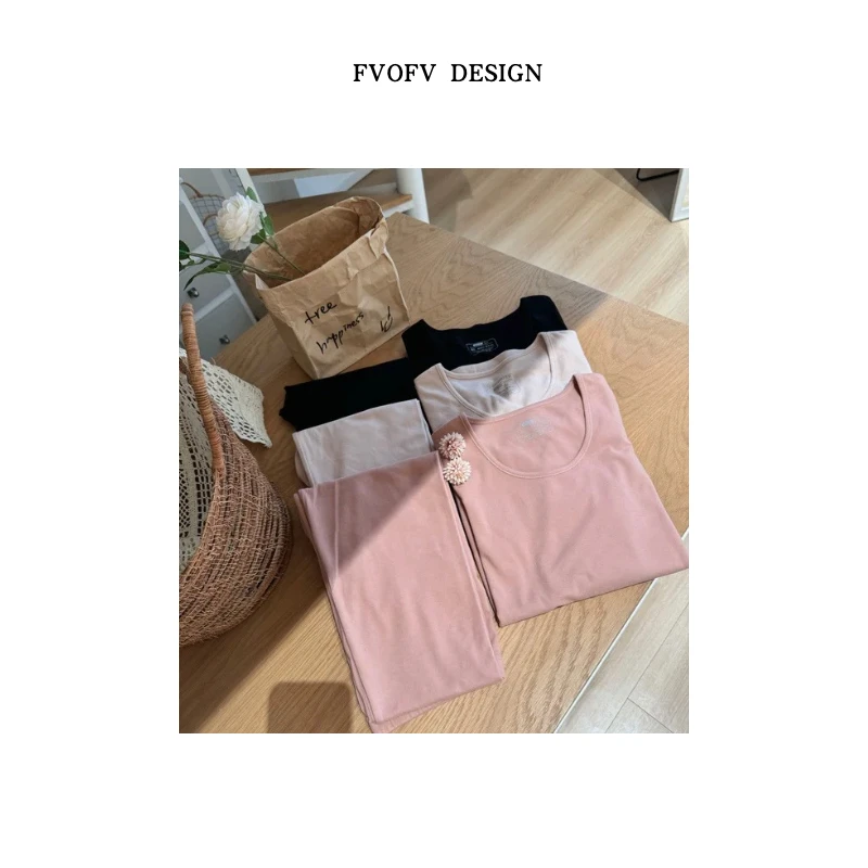 FVOFV【甜甜蜜蜜】升级版！纯棉保暖内衣套装-女款X0153
