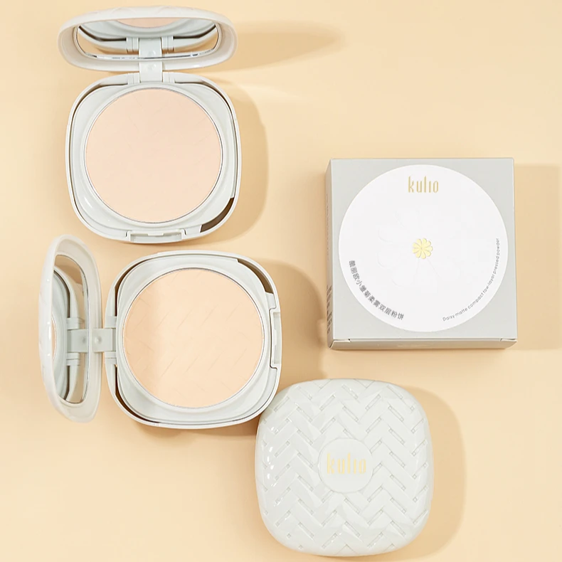 蕾琪酷丽欧小雏菊柔雾双层粉饼定妆遮瑕不脱妆干湿两用补妆散