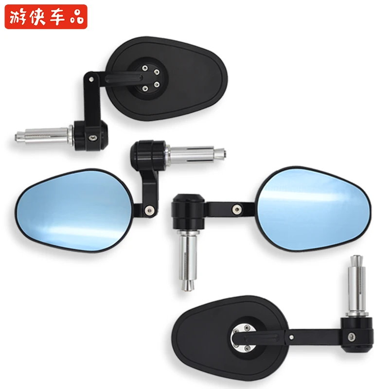 奔达金吉拉300改装后视镜摩托车复古倒车镜铝合金CNC折叠手把镜