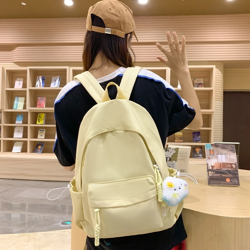 日系ins简约百搭双肩包森系休闲旅行背包女初中高中生大学生书包