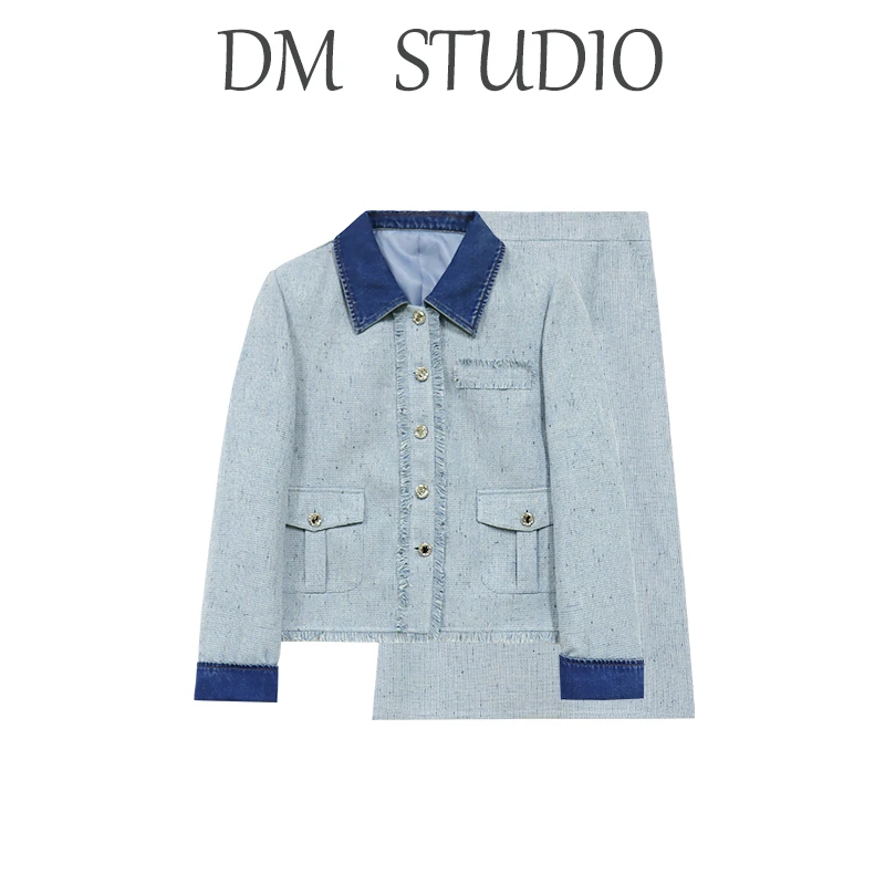 DM11762【晚风日记】蛋妹大码女装微胖秋冬显瘦轻奢小香风套装