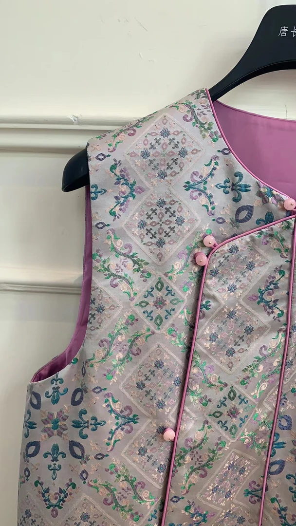 宋锦新中式国风独特马甲上衣