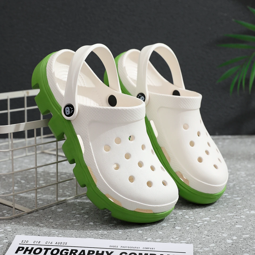 时尚迪特女洞洞鞋升级防滑厚底耐磨户外情侣沙滩鞋拖鞋潮透气