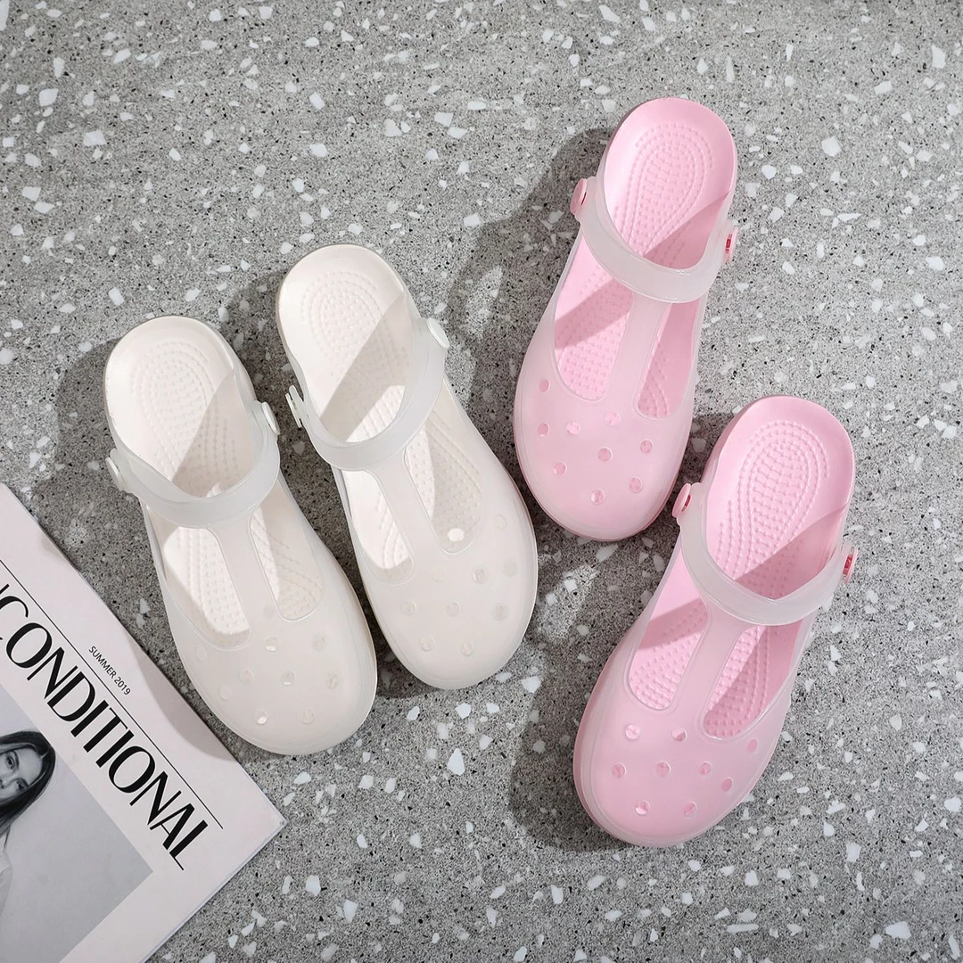 户外居家亲子鞋女洞洞鞋沙滩鞋花园鞋包头凉拖鞋休闲透气防滑大码