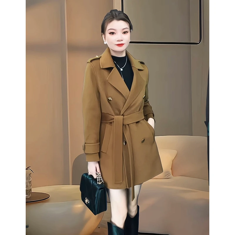 【刘艺涵臻选】100%初剪羊毛秋冬双面羊毛大衣外套008#