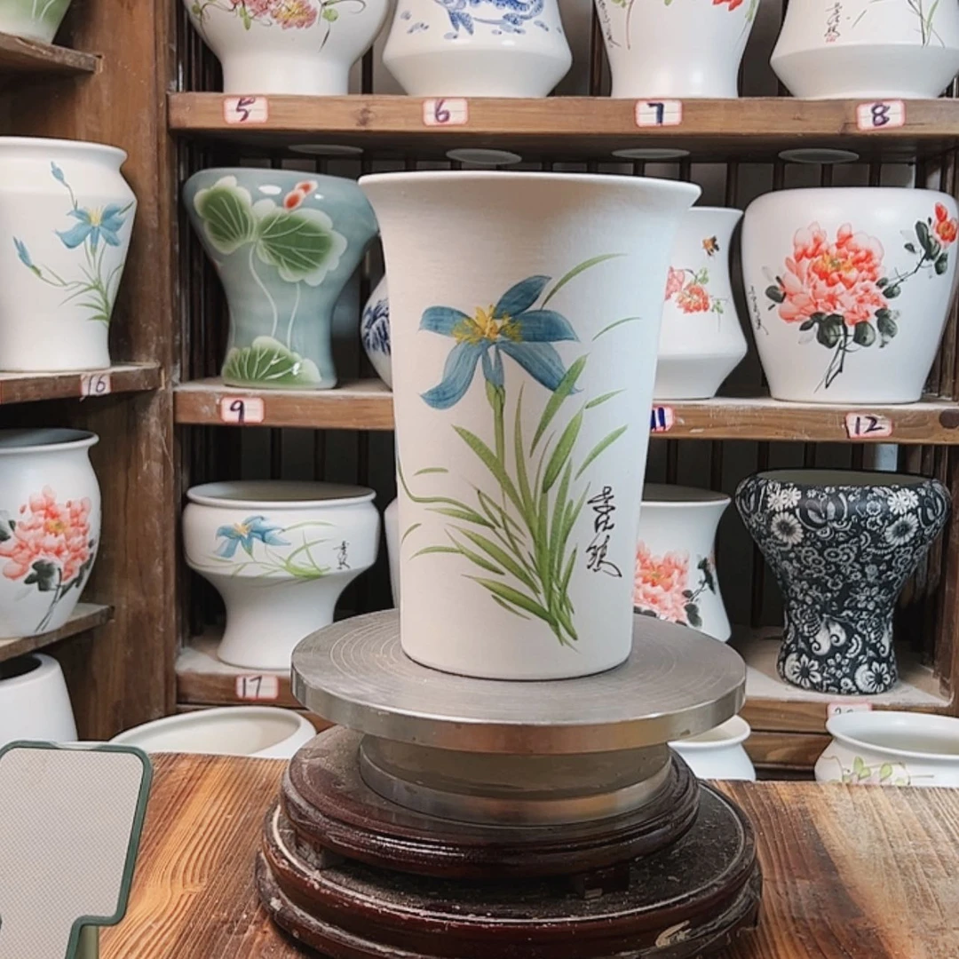 【闪购商品】陶瓷摆件兰花盆玉兰