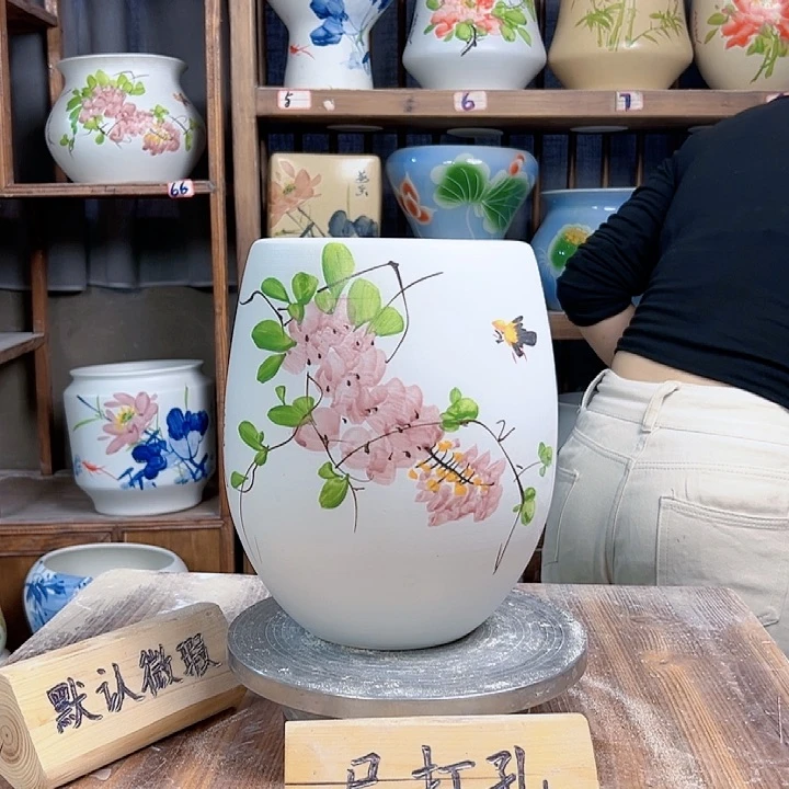 摆件但盆枝藤款新款陶瓷大