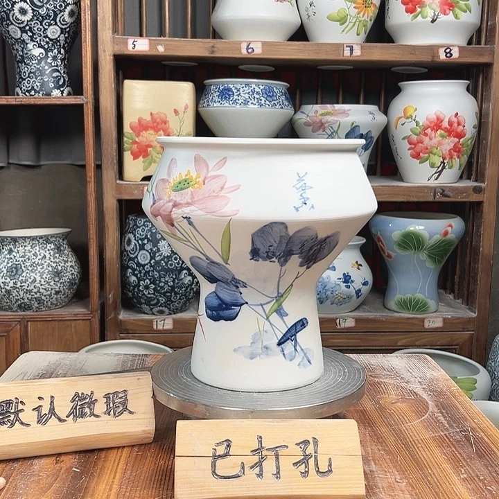 摆件高脚荷花新款新款陶瓷