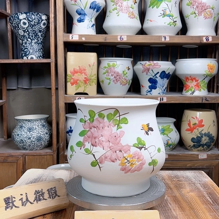 摆件 高20口20紫藤新款新款陶瓷
