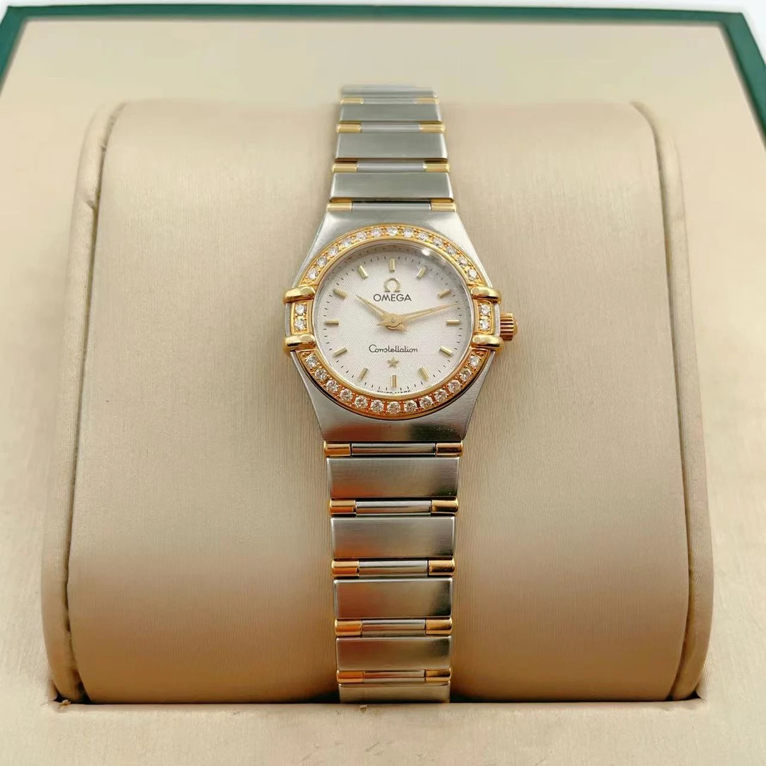 95新 Omega/欧米茄 石英腕表 18k原钻 23mm/公价99999/WH4933