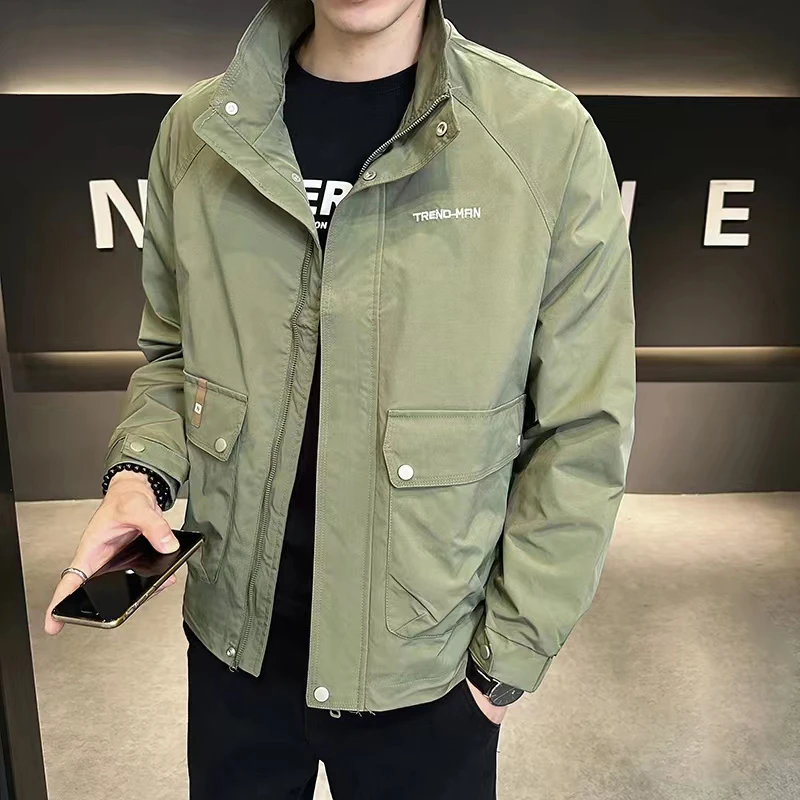6115外套春秋季新款潮牌立领工装夹克休闲潮流高端外套男