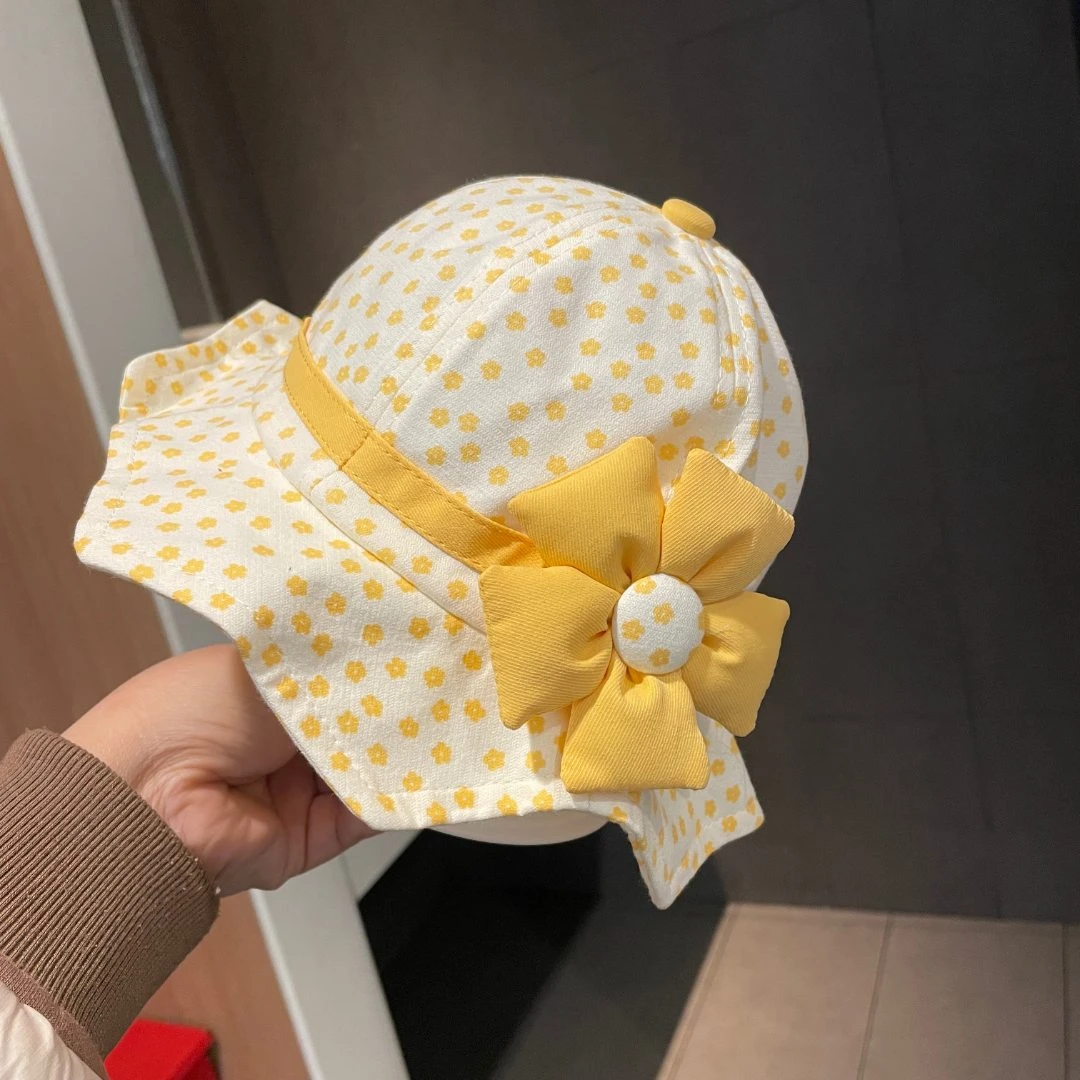 帽子小女孩夏季帽新款婴幼儿婴儿盆帽渔夫帽儿童可爱遮阳防晒帽