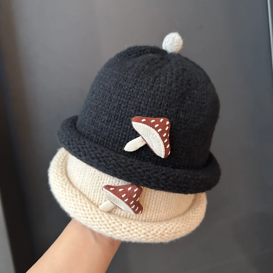 儿童帽子秋冬季百搭渔夫帽宝宝保暖韩版盆帽针织时尚男女童套头帽