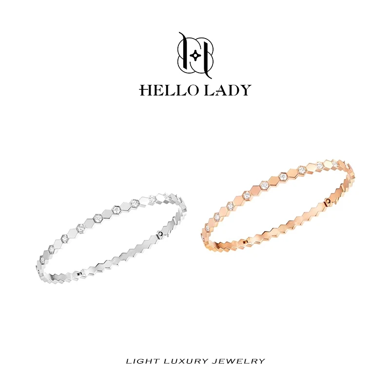 925银手镯 【V金版本】精工CNC 蜂巢手镯1101