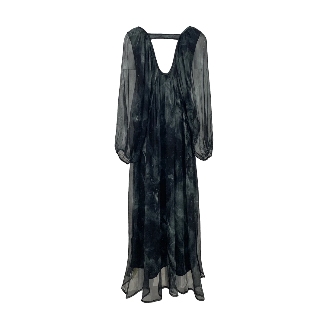 【Qian倩轻奢】重磅100桑蚕丝连衣裙Y24C9109-4