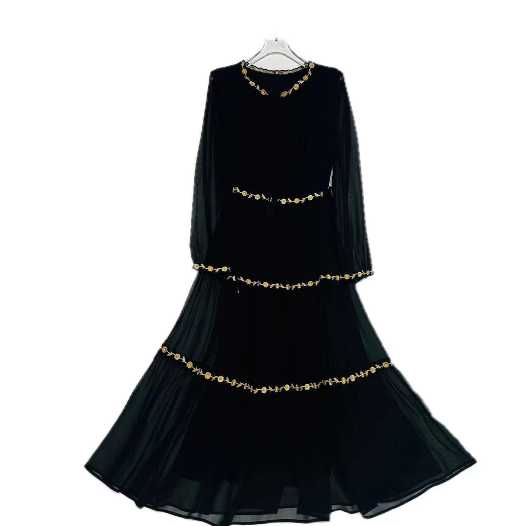 【Qian-彬仔】重磅100桑蚕丝连衣裙Y24C9054-5