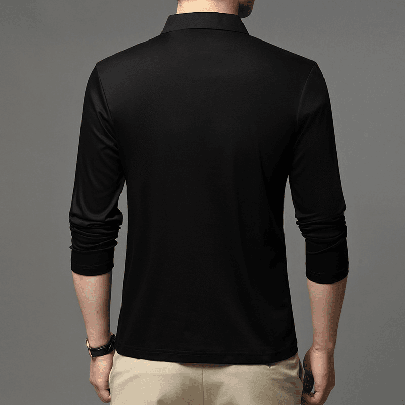 粉丝福利t恤上衣男士长袖休闲商务翻领打底衫