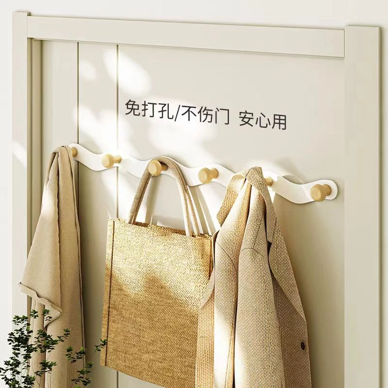 门后挂钩卧室免打孔门上挂衣钩家用玄关壁挂式墙上收纳衣服挂衣架