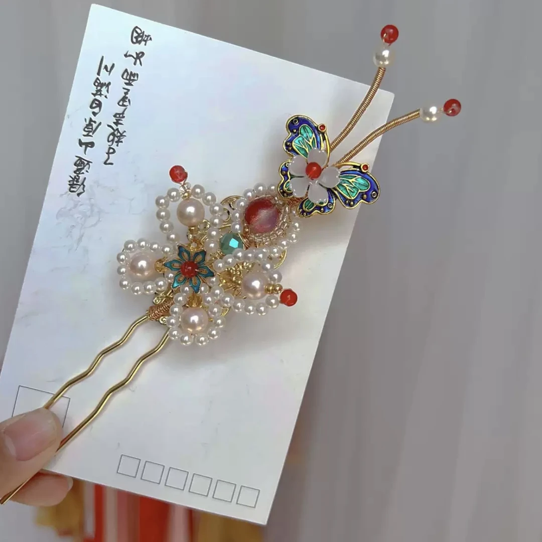 【锦瑟•辑珠蝴蝶】现货•古风汉服配饰