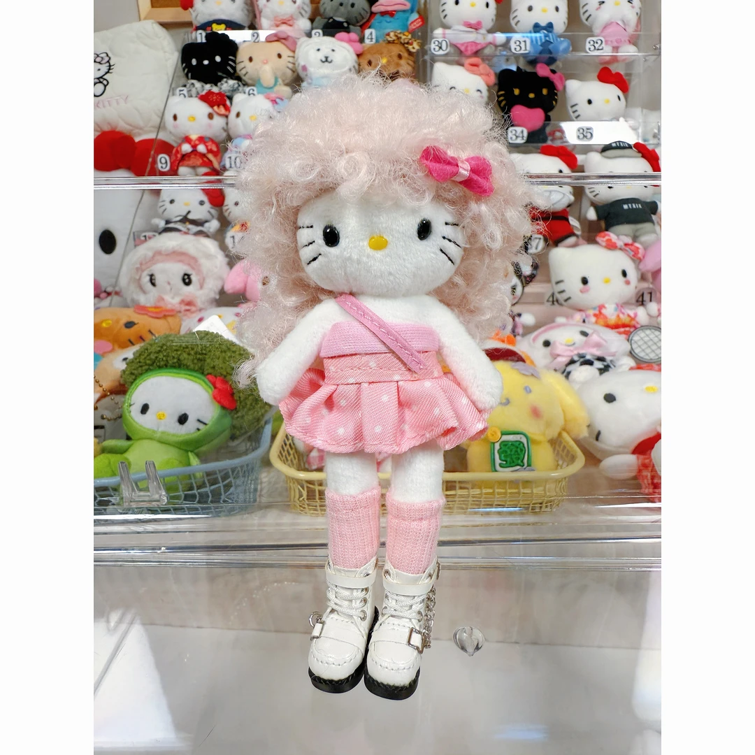 甜酷粉色爆炸头长腿包包挂件kitty（点关注下单有礼品哦~）