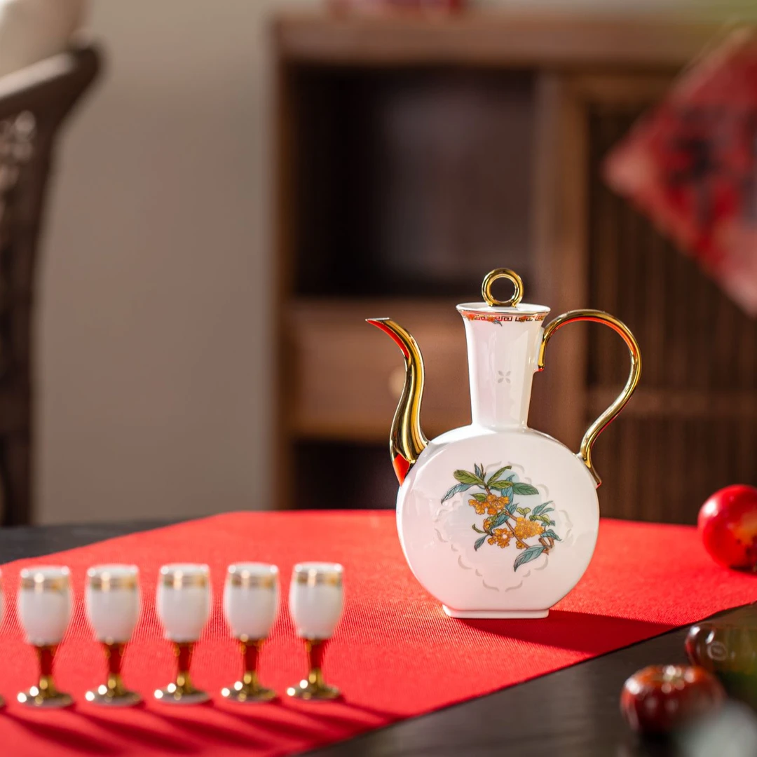 玉柏玲珑-酌月生辉一壶六杯酒具