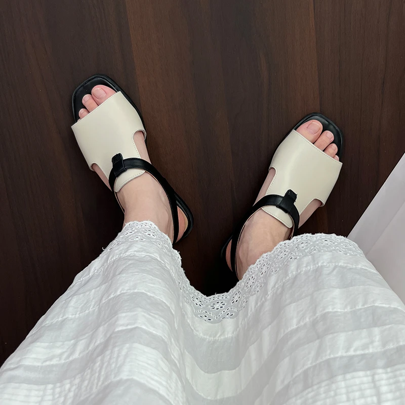 林印象自制真皮手工鞋休闲凉鞋女夏季软皮软底文艺森系罗马鞋