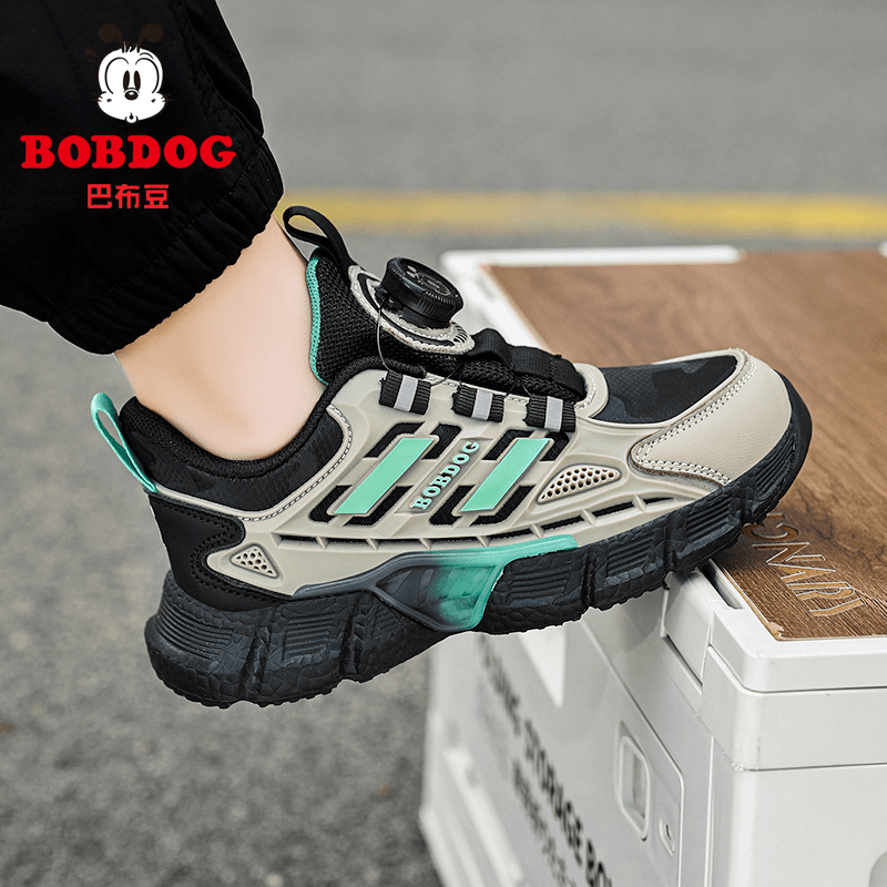 巴布豆男童鞋子2024新款春季小男孩防水舒适运动鞋学生轻便休闲鞋