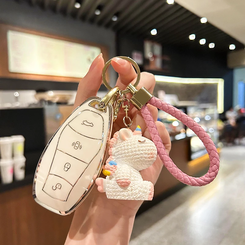 2023款红旗hs5钥匙套新款h5经典车专用h6高档hs3壳eqm5扣女士可爱