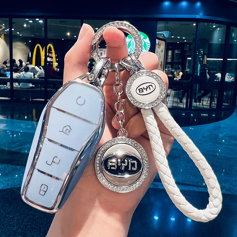 比亚迪钥匙套汉海豚秦plus唐dmi海鸥宋pro车壳扣女2023款冠军版ev