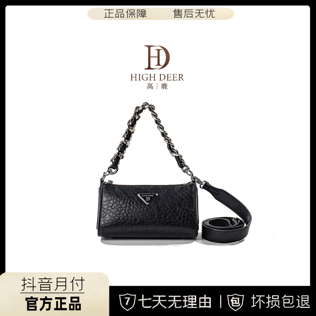 HIGH DEER/高鹿女款包包高级轻奢肩包百搭链条单肩腋下包女HD0208