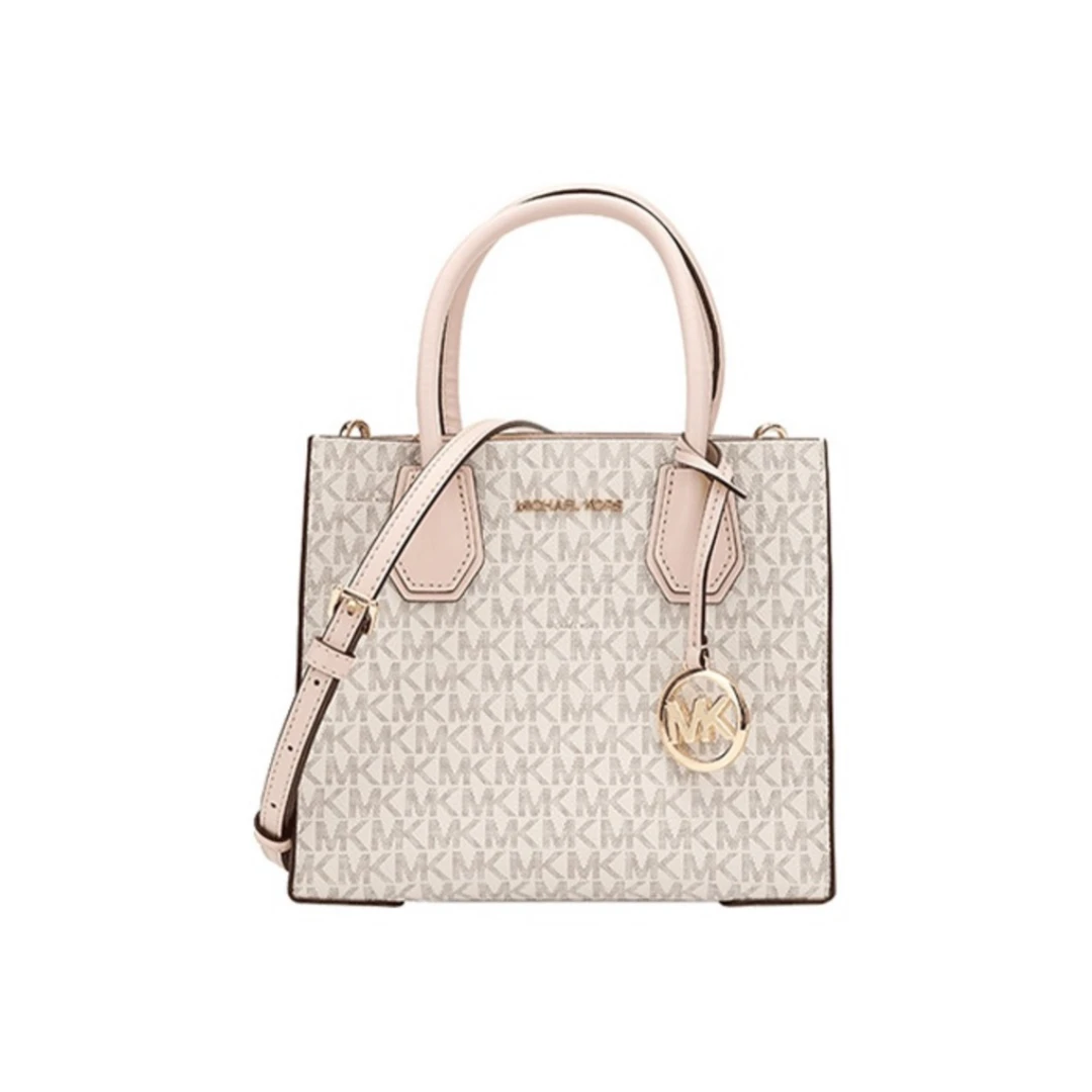 MICHAEL KORS 35S1GM9M2B MERCER 白老花拼粉斜挎风琴包 22*19*10