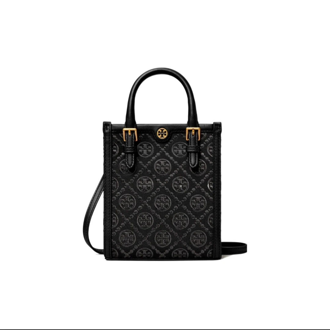 ToryBurch/汤丽柏琦 152133-001 黑色标志迷你女托特包16*18.5*6