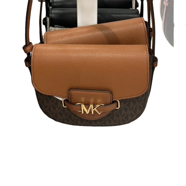 MICHAEL KORS 35F3G6RC1B REED经典女款老花焦糖色马鞍包 19*14*5