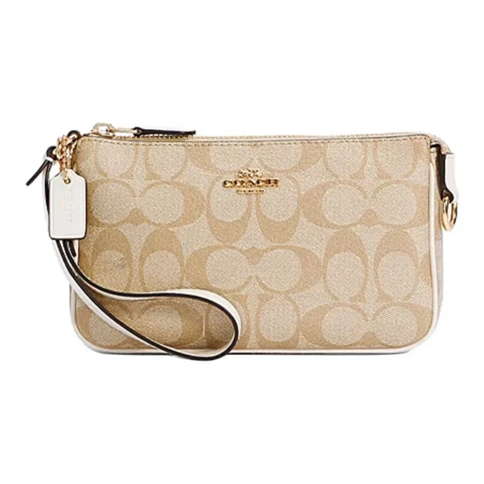 COACH/蔻驰C3308 IMDQC NOLITA 19 23年浅咖拼白麻将包 19*11.5*5