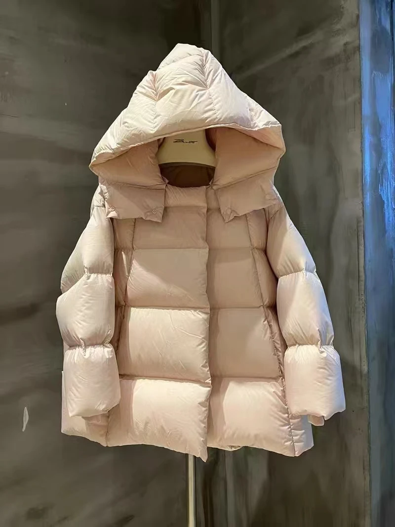 茧型泡芙羽绒服女短款冬新高级感连帽加厚保暖外套YY360